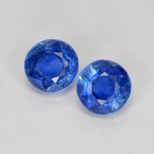 Gemas de cianita azul natural de 0,85 ct, corte redondo, SI
