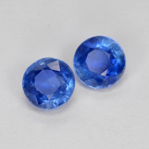 Gemas de cianita azul natural de 0,85 ct, corte redondo, SI
