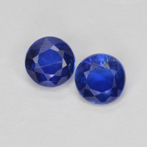 Gemas de cianita azul natural de 0,75 ct, corte redondo, VS-SI