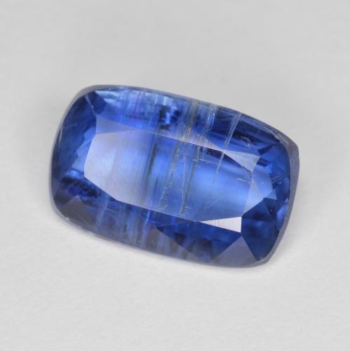 Cianita azul natural de 3,76 ct, corte cojín, SI