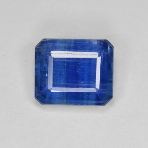 Cianita Azul oscuro natural de 3.20 ct, corte esmeralda, SI