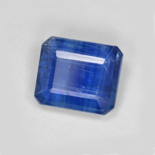 Cianita Azul oscuro natural de 3.20 ct, corte esmeralda, SI