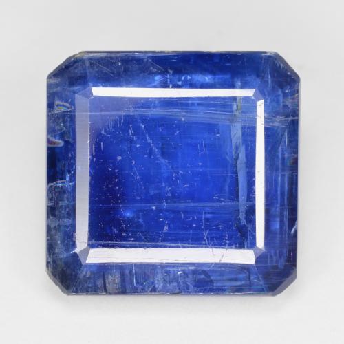Cianita Azul oscuro natural de 10.42 ct, corte esmeralda, SI