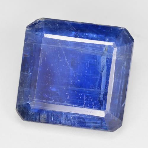 Cianita Azul oscuro natural de 10.42 ct, corte esmeralda, SI