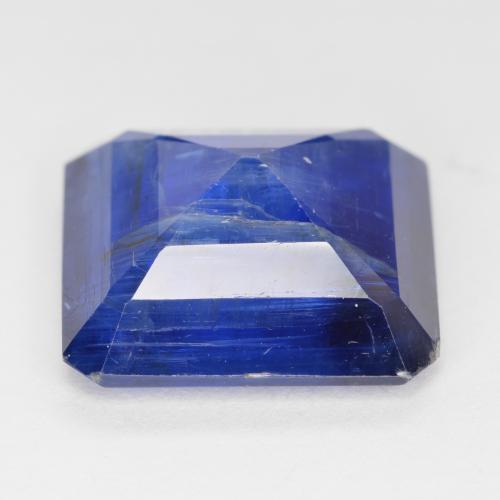 Cianita Azul oscuro natural de 10.42 ct, corte esmeralda, SI