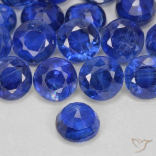Cianita Azul marino natural de 0.41 ct, Redondo, VS-SI