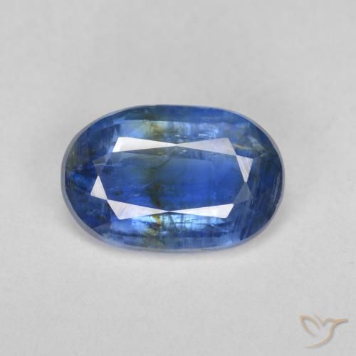 3.20ct Natural Azul oscuro cianita, Ovalada, SI-I1, Photo A