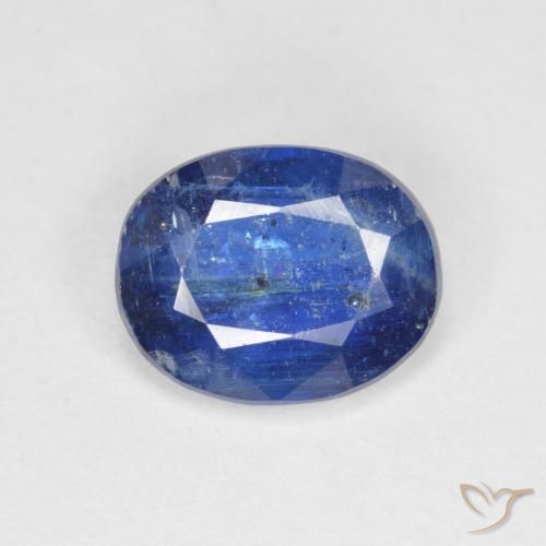 3.61ct Natural Azul oscuro cianita, Ovalada, SI-I1