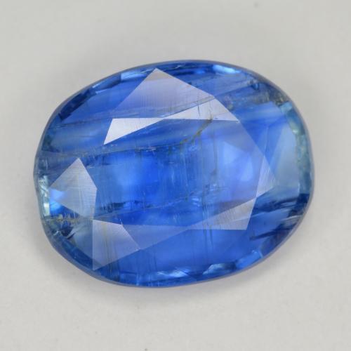 Cianita azul natural de 7,68 ct, corte óvalo, SI-I1