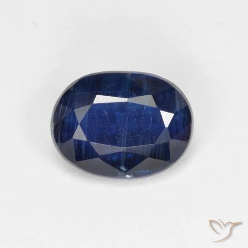 1.61ct Natural Azul oscuro cianita, Ovalada, VS-SI