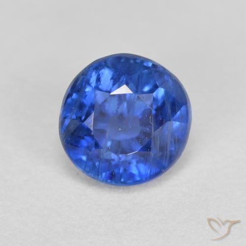 0.82ct Natural Azul azur intenso Cianita, Redondo, SI