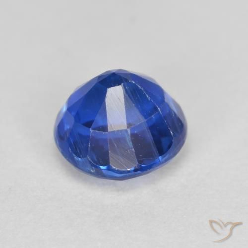 Cianita Azul azur intenso natural de 0.82 ct, Redondo, SI