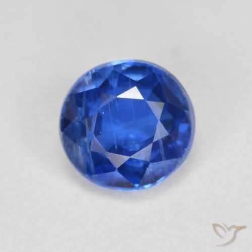 0.75ct Natural Azul azur intenso Cianita, Redondo, SI