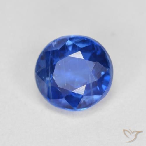 Cianita Azul azur intenso natural de 0.75 ct, Redondo, SI