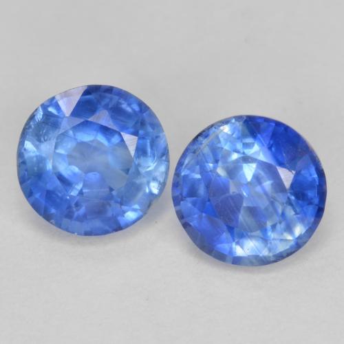 Gemas de Cianita Azul marino claro natural de 1.43 ct, Corte Redondo, SI