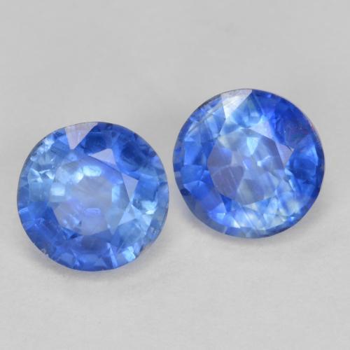 Gemas de Cianita Azul marino claro natural de 1.43 ct, Corte Redondo, SI
