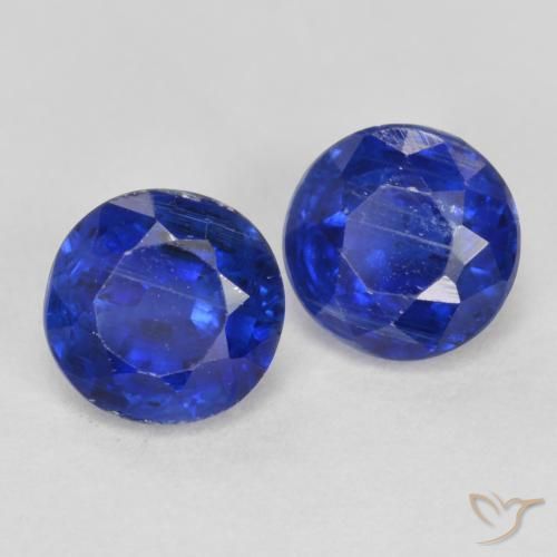 Gemas de Cianita Azul oscuro natural de 1.18 ct, Redondo, SI