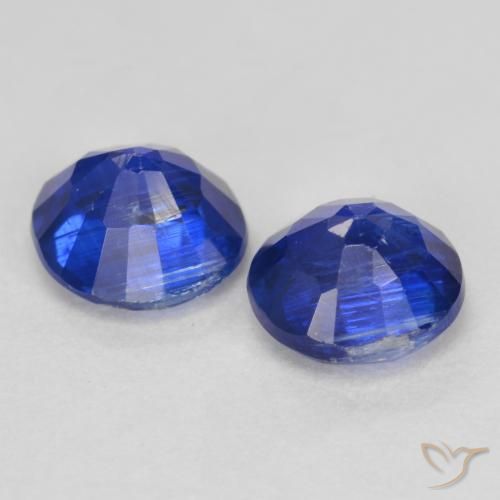 Gemas de Cianita Azul oscuro natural de 1.18 ct, Redondo, SI