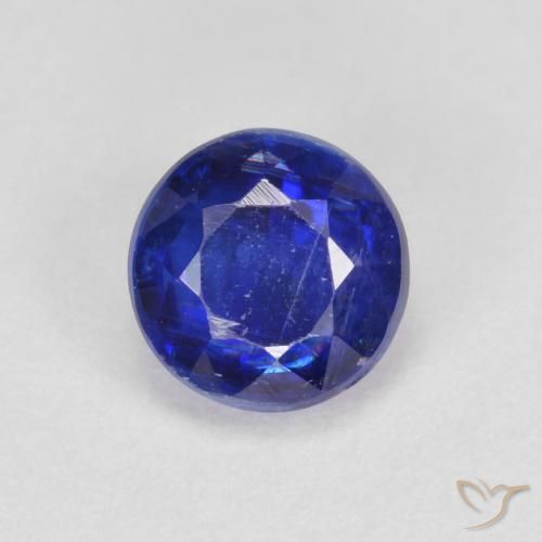 0.83ct Natural Azul marino Cianita, Redondo, SI