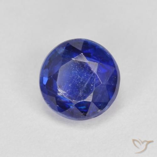 Cianita Azul marino natural de 0.83 ct, Redondo, SI