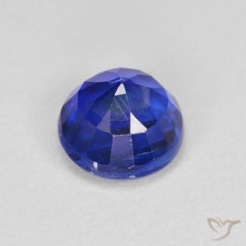 Cianita Azul marino natural de 0.83 ct, Redondo, SI