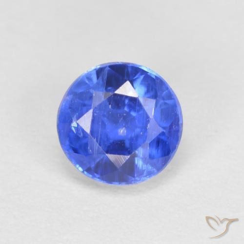 0.79ct Natural Azul azur intenso Cianita, Redondo, SI