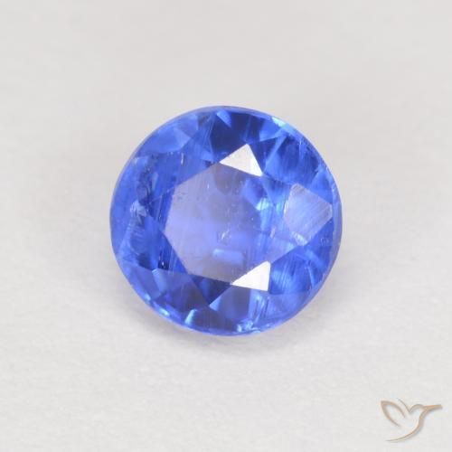 Cianita Azul azur intenso natural de 0.79 ct, Redondo, SI