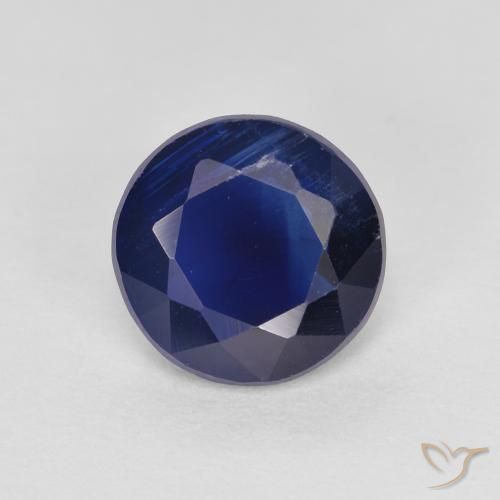 Cianita Azul real natural de 1.47 ct, Corte Redondo, SI