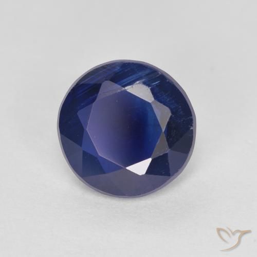 Cianita Azul real natural de 1.47 ct, Corte Redondo, SI