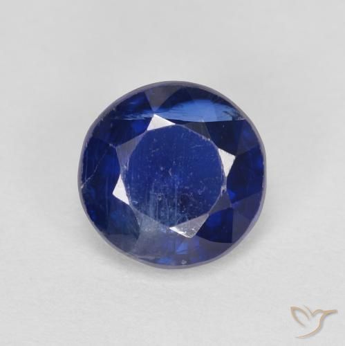 1.67ct Natural Azul oscuro Cianita, Redondo, SI
