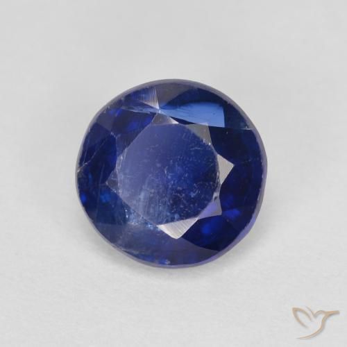 Cianita Azul oscuro natural de 1.67 ct, Redondo, SI