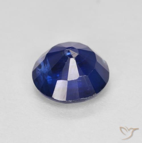 Cianita Azul oscuro natural de 1.67 ct, Redondo, SI