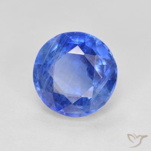 Cianita Azul azur intenso natural de 1.76 ct, Corte Redondo, SI