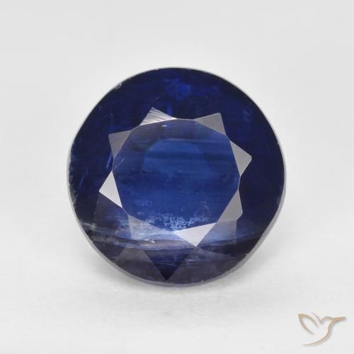 2.72ct Natural Azul muy intenso cianita, Redondo, SI