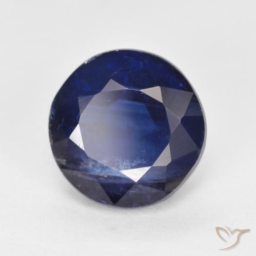 Cianita Azul muy intenso natural de 2.72 ct, Redondo, SI