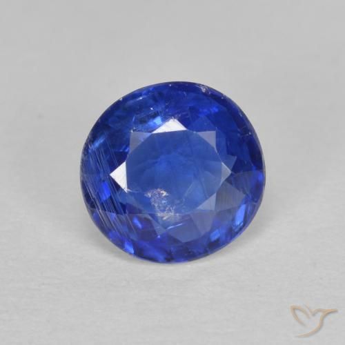 0.94ct Natural Azul oscuro Cianita, Redondo, SI-I1