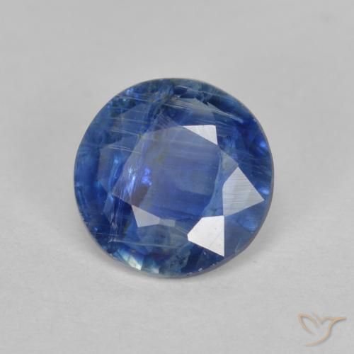 Cianita Azul oscuro natural de 1.25 ct, Corte Redondo, SI-I1