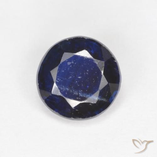 1.72ct Natural Azul oscuro cianita, Redondo, SI-I1