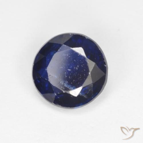 Cianita Azul oscuro natural de 1.72 ct, Redondo, SI-I1