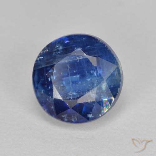 Cianita Azul oscuro natural de 2.90 ct, Redondo, SI