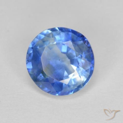 Cianita Azul marino claro natural de 1.53 ct, Redondo, SI