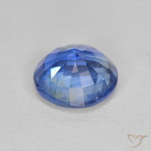 Cianita Azul marino claro natural de 1.53 ct, Redondo, SI