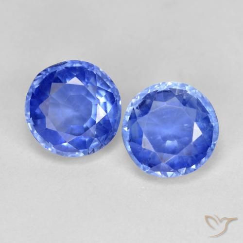 2.18ctw Natural Azul marino claro cianita, Redondo, SI-I1