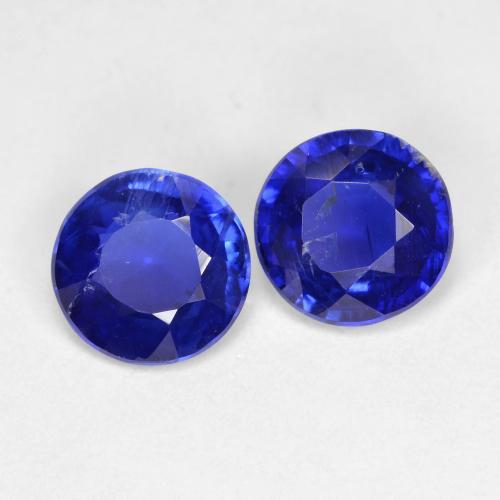 Gemas de cianita azul natural de 1,85 ct, corte redondo, SI