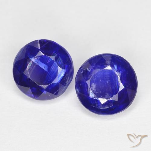 Gemas de Cianita Azul marino intenso natural de 2.24 ct, Redondo, SI
