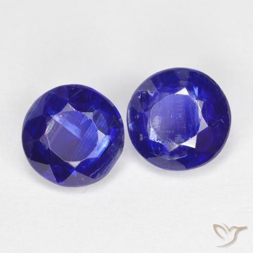 Gemas de Cianita Azul marino intenso natural de 2.24 ct, Redondo, SI