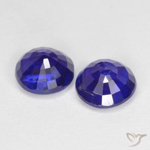 Gemas de Cianita Azul marino intenso natural de 2.24 ct, Redondo, SI