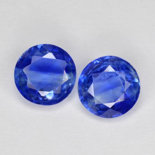 Gemas de Cianita Azul intenso natural de 2.03 ct, Corte Redondo, SI