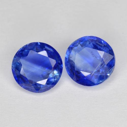 Gemas de Cianita Azul intenso natural de 2.03 ct, Corte Redondo, SI
