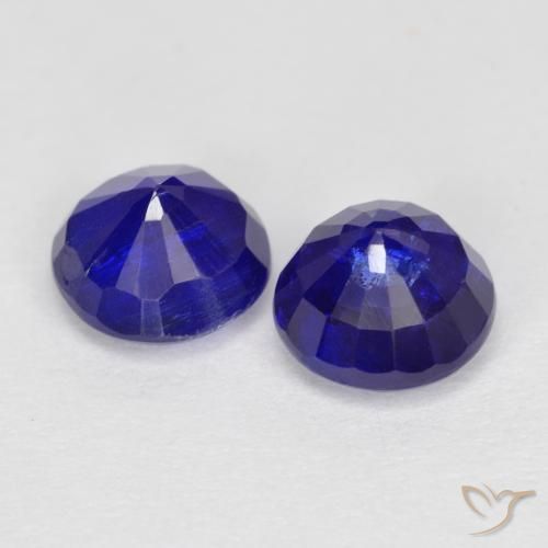 Gemas de Cianita Azul marino intenso natural de 2.55 ct, Redondo, SI-I1